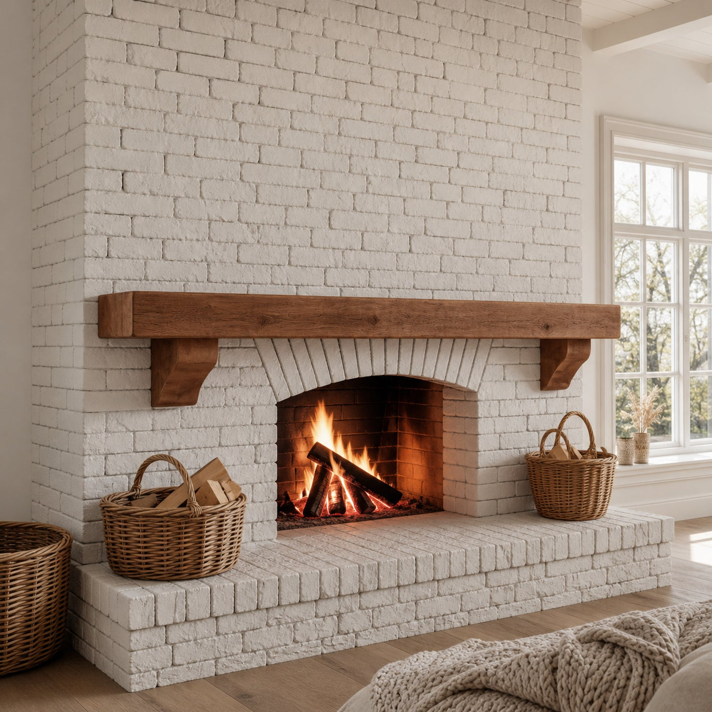 Rustic Fireplace Mantel Shelf For Living Room Cabin Decor - product view 7