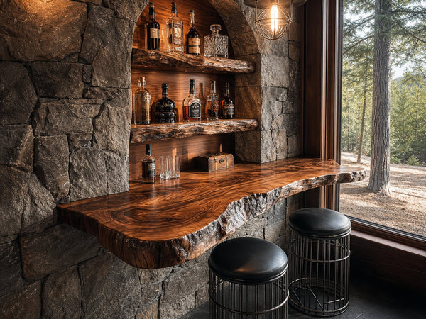 Rustic Floating Bar Shelf Dining Room Home Decor