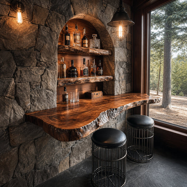 Rustic Floating Bar Shelf Dining Room Home Decor