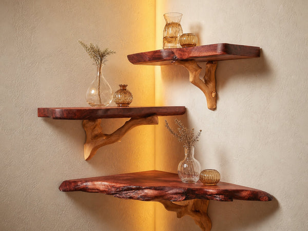 Rustic Floating Corner Shelf Kitchen Or Bedroom