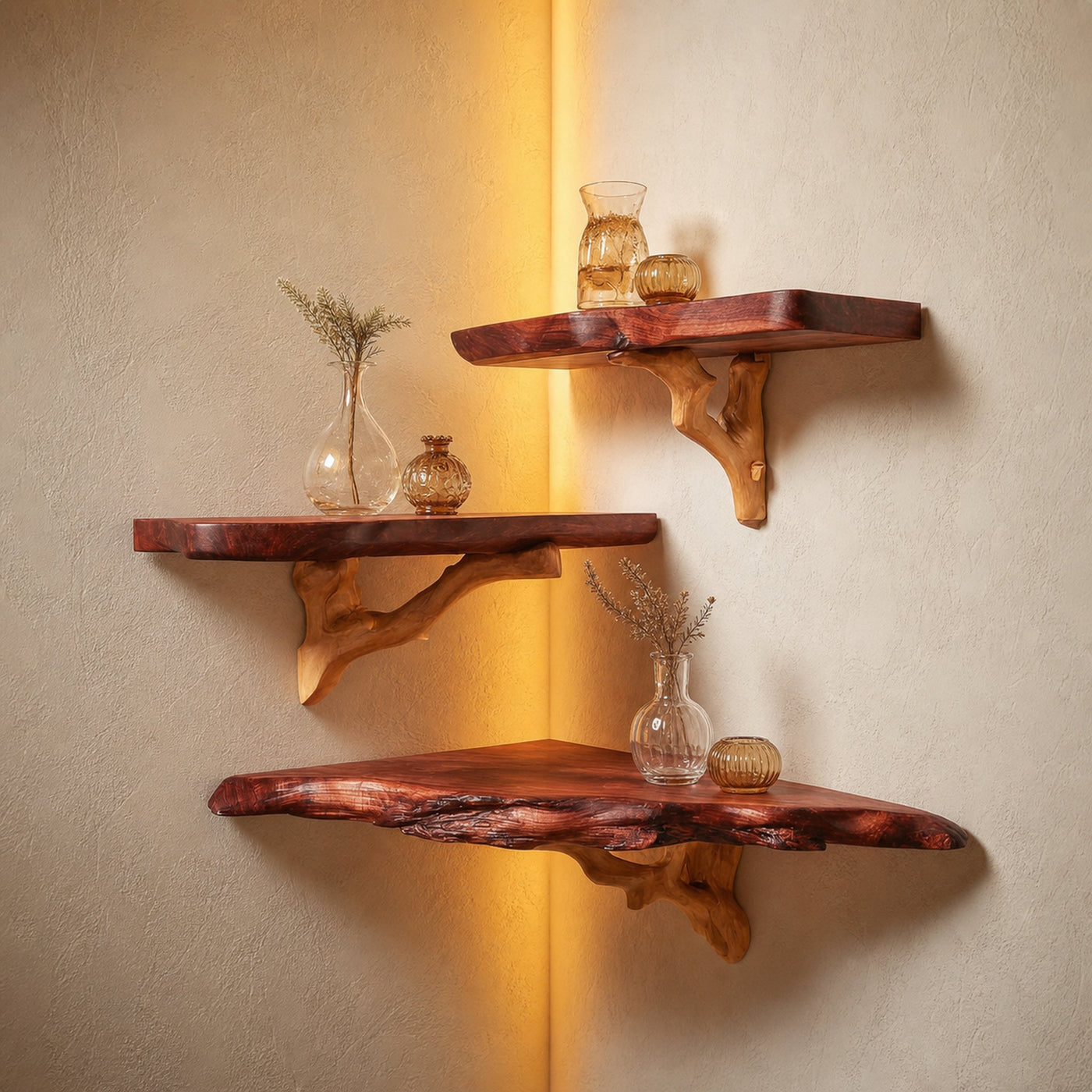 Rustic Floating Corner Shelf Kitchen Or Bedroom
