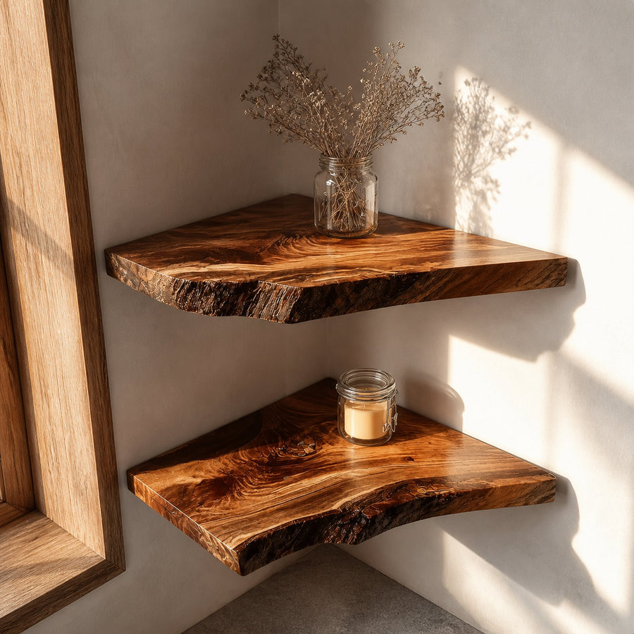 Rustic Floating Decorative Wall Shelf Kitchen Or Dining Room
