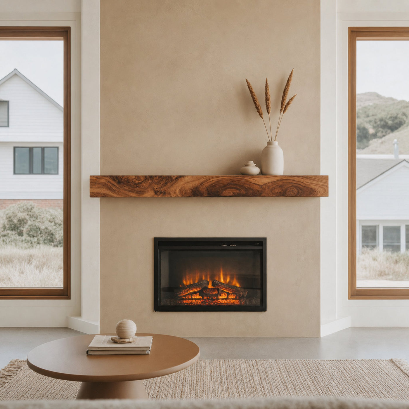 Rustic Floating Mantel Shelf For Fireplace Living Room Wall