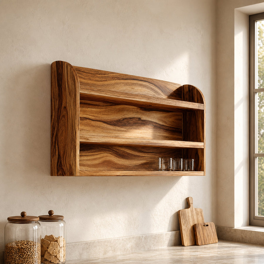 Rustic Floating Storage Shelf For Kitchen Or Pantry Space