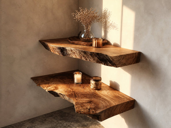 Rustic Floating Wall Shelf Dining Room