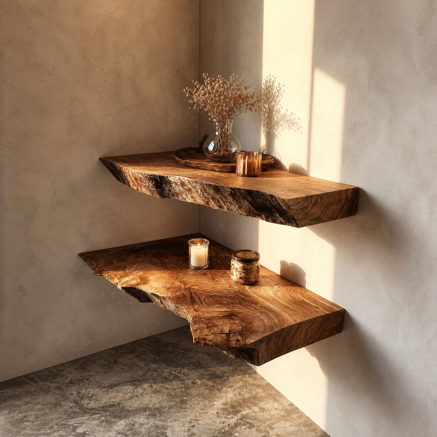 Rustic Floating Wall Shelf Dining Room