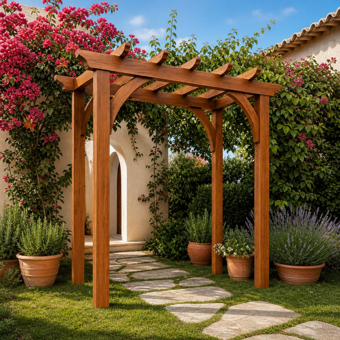 Rustic Garden Arbor Arch For Outdoor Pathways - product view 6