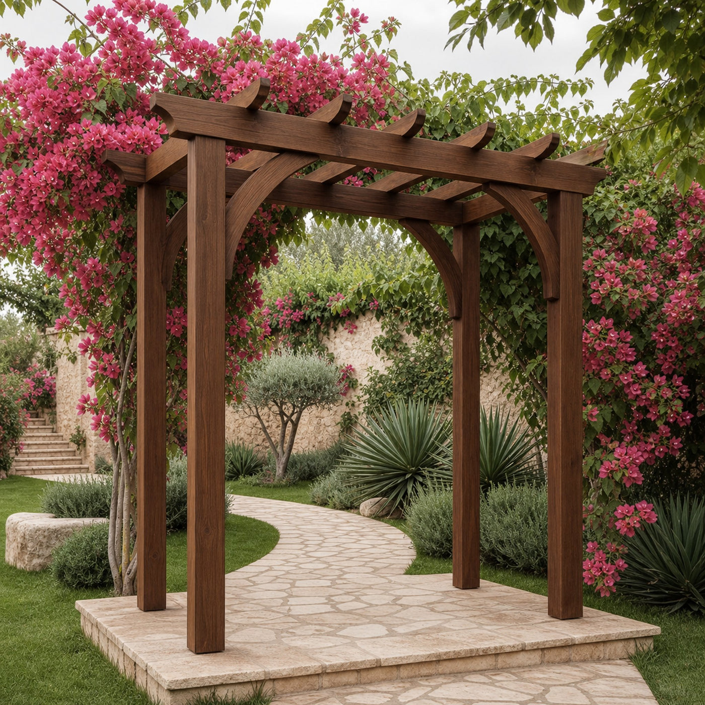 Rustic Garden Arbor Arch For Outdoor Pathways - product view 7