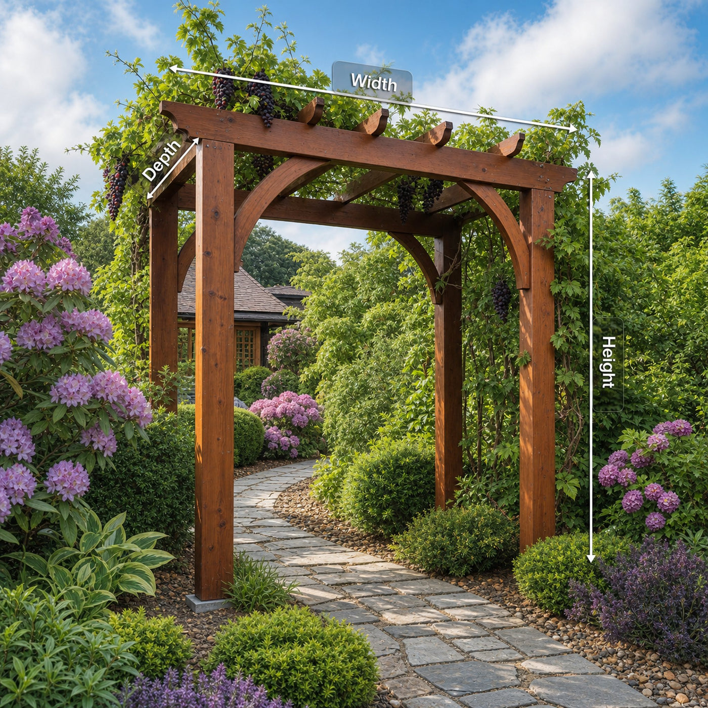Rustic Garden Arbor Arch For Outdoor Pathways - product view 8