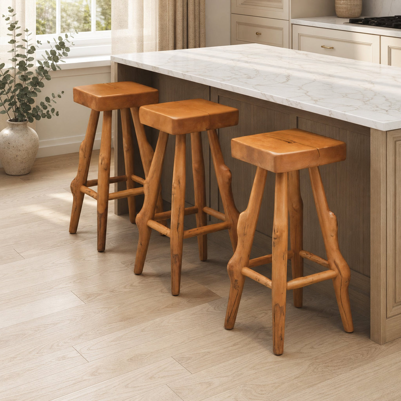 Rustic Handcrafted Bar Stools For Kitchen Or Patio Bar - product view 6