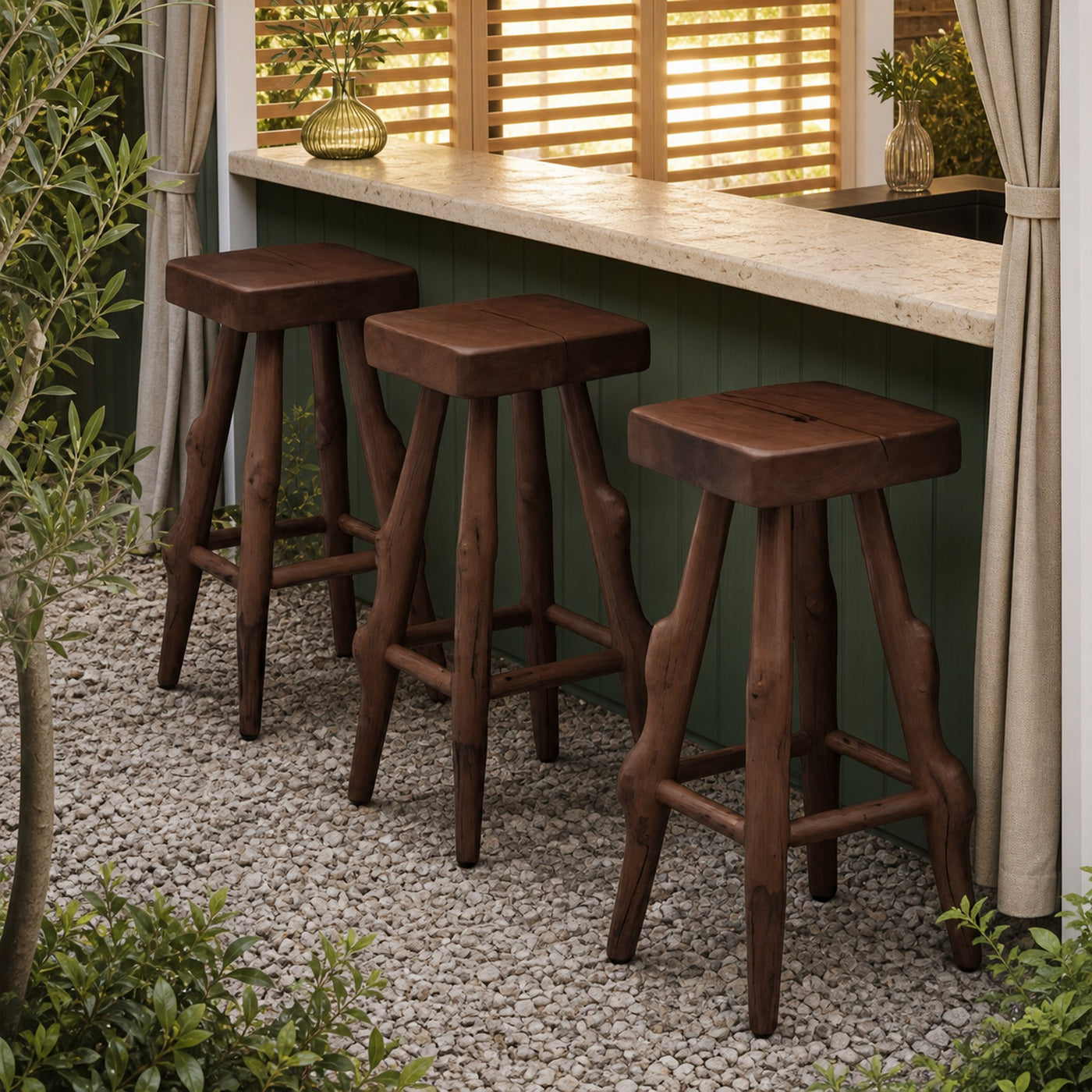 Rustic Handcrafted Bar Stools For Kitchen Or Patio Bar - product view 7
