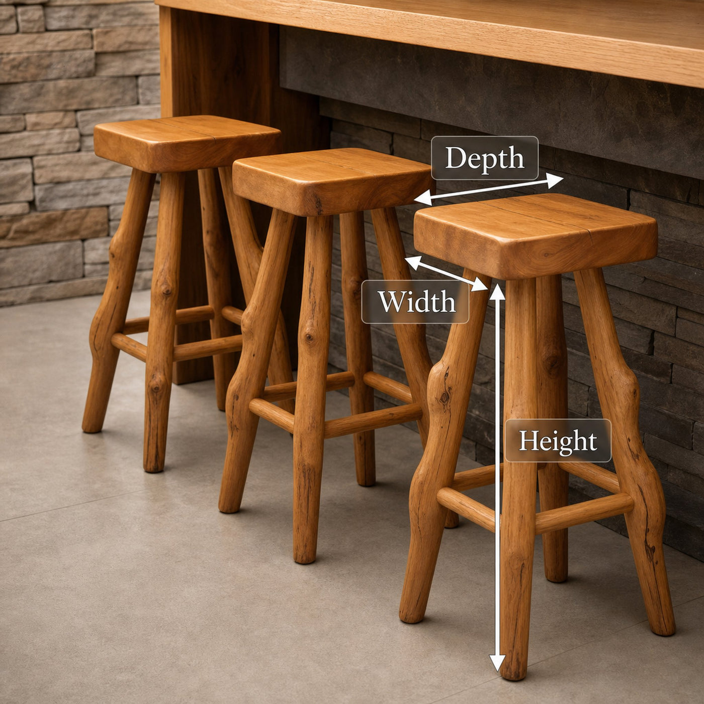 Rustic Handcrafted Bar Stools For Kitchen Or Patio Bar - product view 8