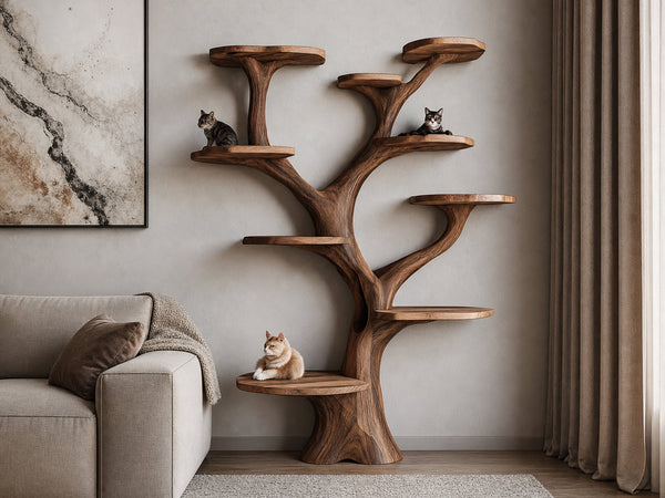 Rustic Handcrafted Cat Tree Furniture Contemporary Interiors