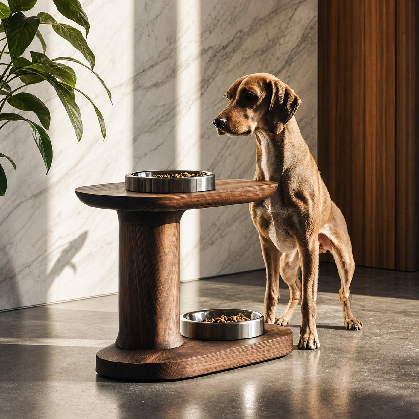 Rustic Handmade Dog Bowl Stand For Food And Water