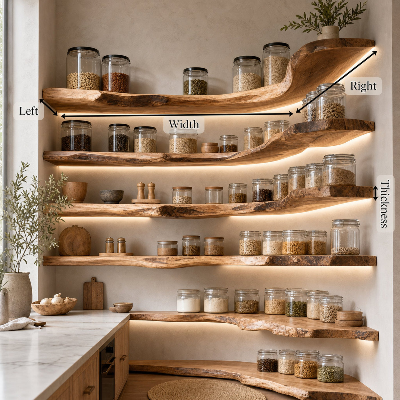 Rustic Handmade Wooden Spice Rack For Kitchen Wall - product view 6