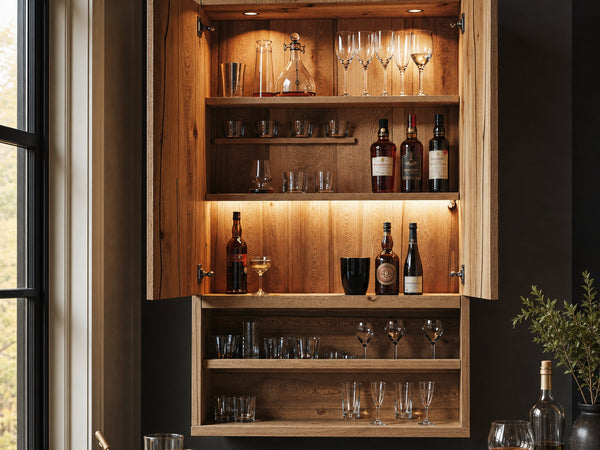 Rustic Home Bar Natural Wood Shelf For Stylish Wine Bottle Storage