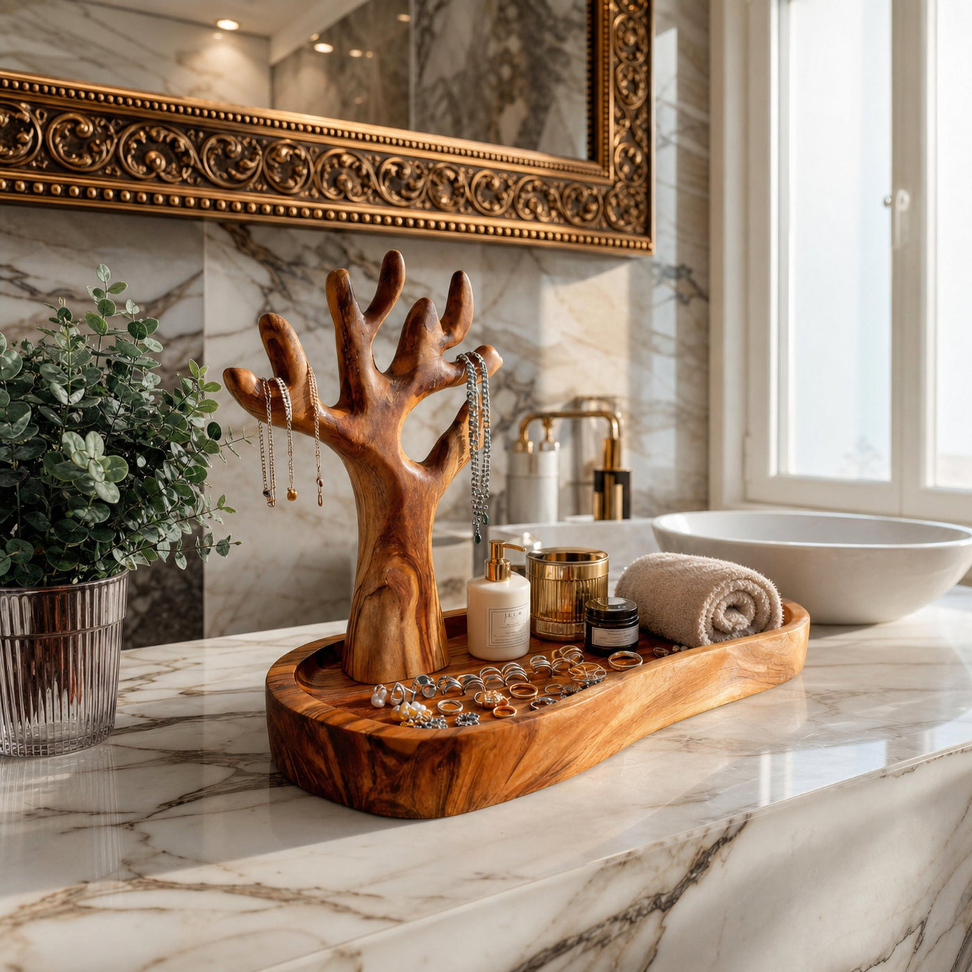 Rustic Jewelry Holder For Bathroom Or Bedroom Decor