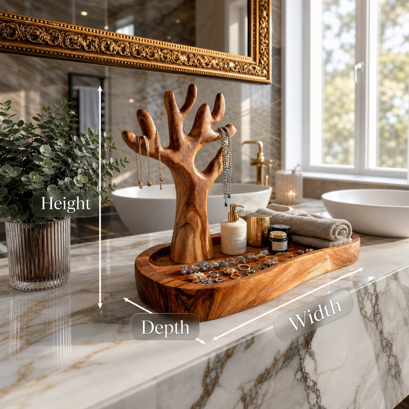 Rustic Jewelry Holder For Bathroom Or Bedroom Decor - product view 6
