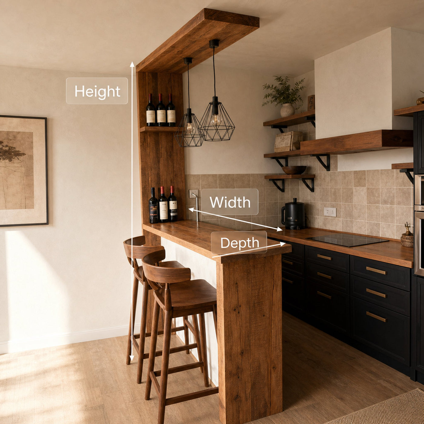 Rustic Kitchen Bar Counter For Farmhouse Or Industrial Style Homes - product view 6