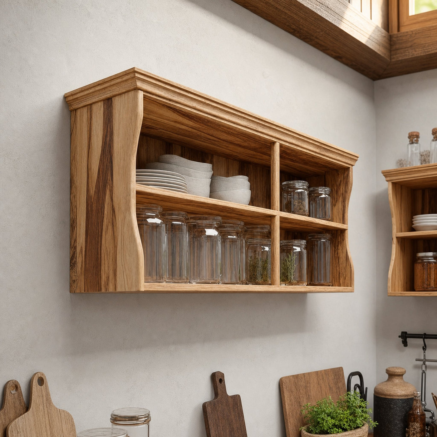Rustic Kitchen Wall Cabinet For Cooking Or Storage Area