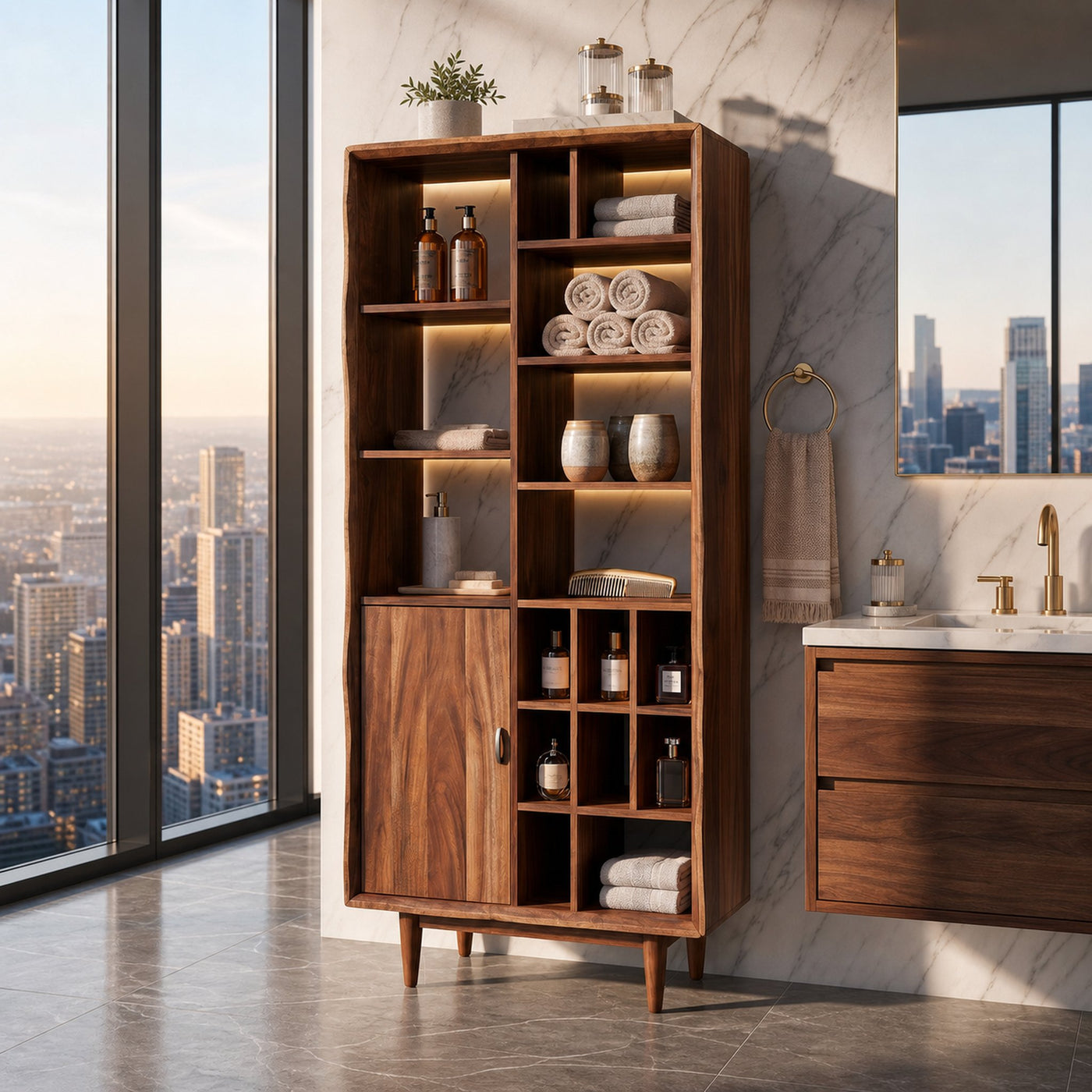 Rustic Landscape Storage Cabinet Mountain Retreat