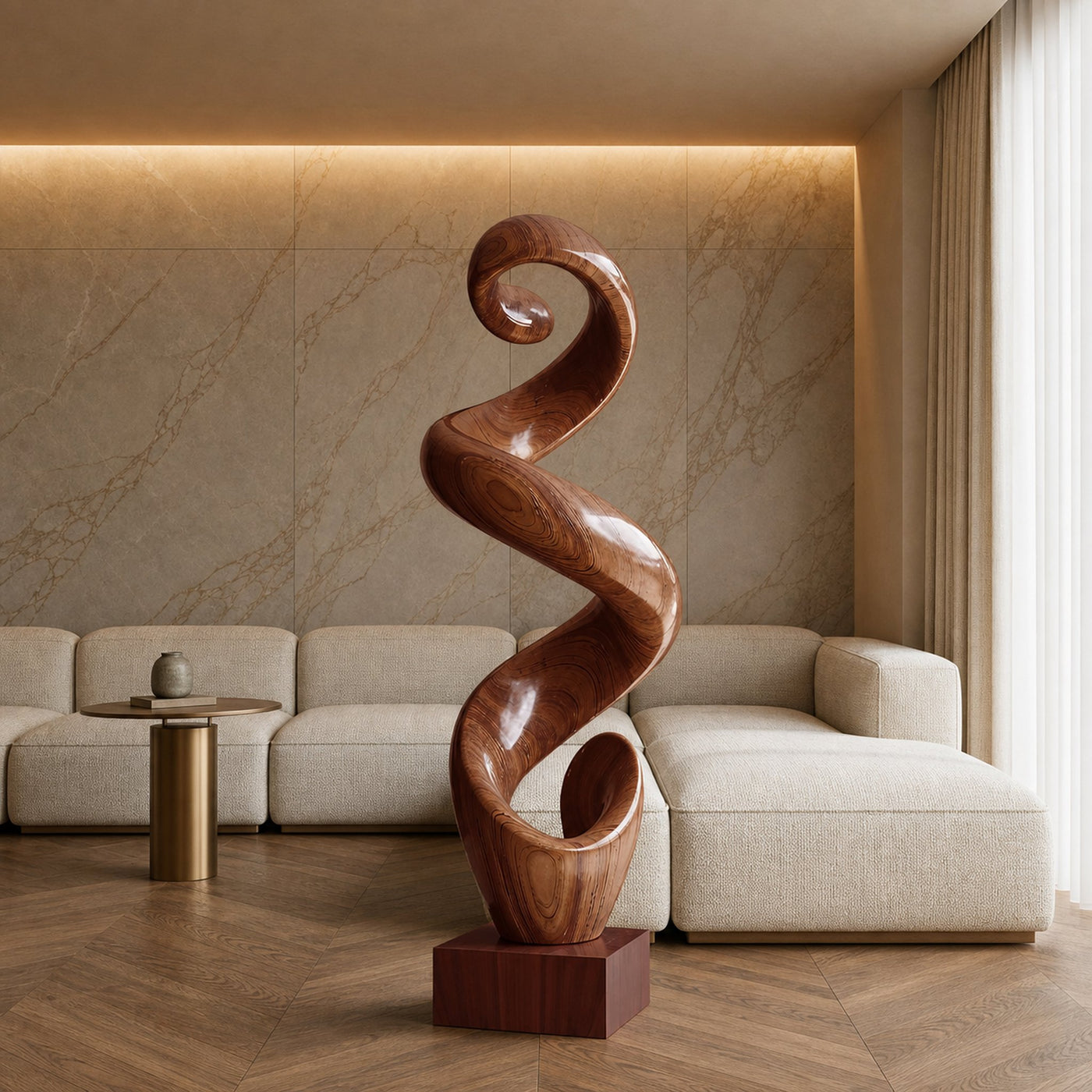 Rustic Large Twisted Spiral Floor Art For Office Decor - product view 6
