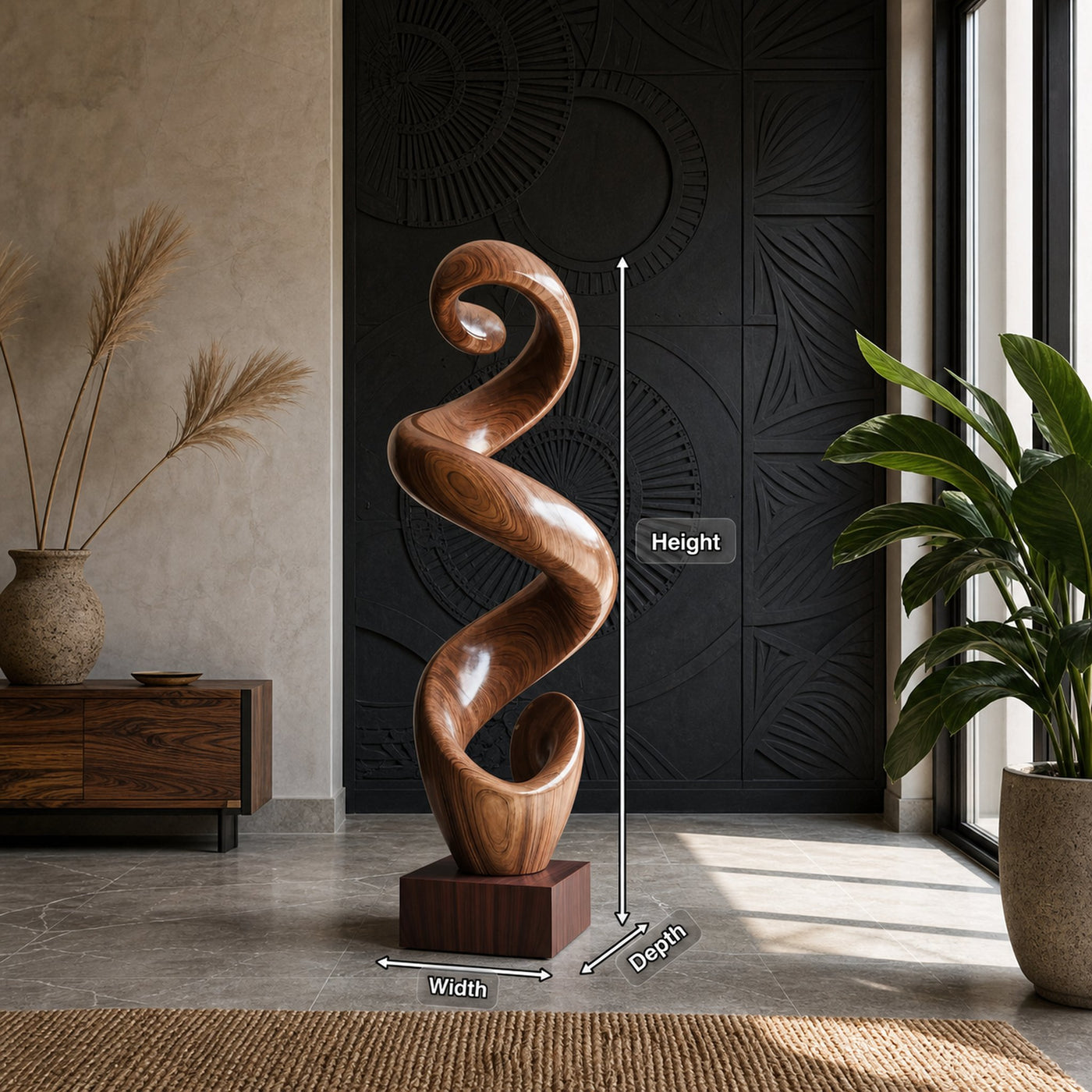 Rustic Large Twisted Spiral Floor Art For Office Decor - product view 8