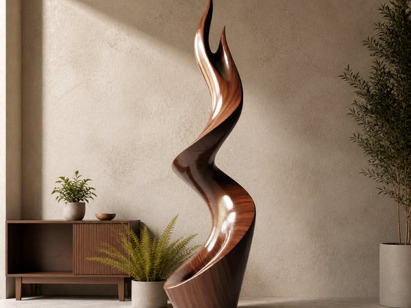 Rustic Large Twisted Spiral Floor Art For Outdoor Garden