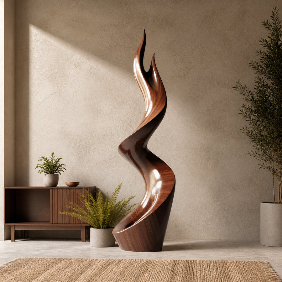 Rustic Large Twisted Spiral Floor Art For Outdoor Garden