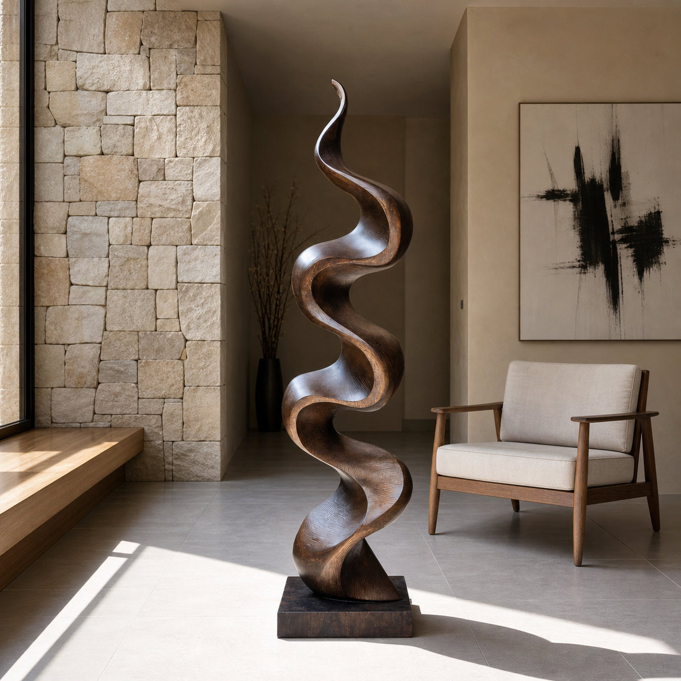 Rustic Large Wooden Sculpture For Garden - product view 7