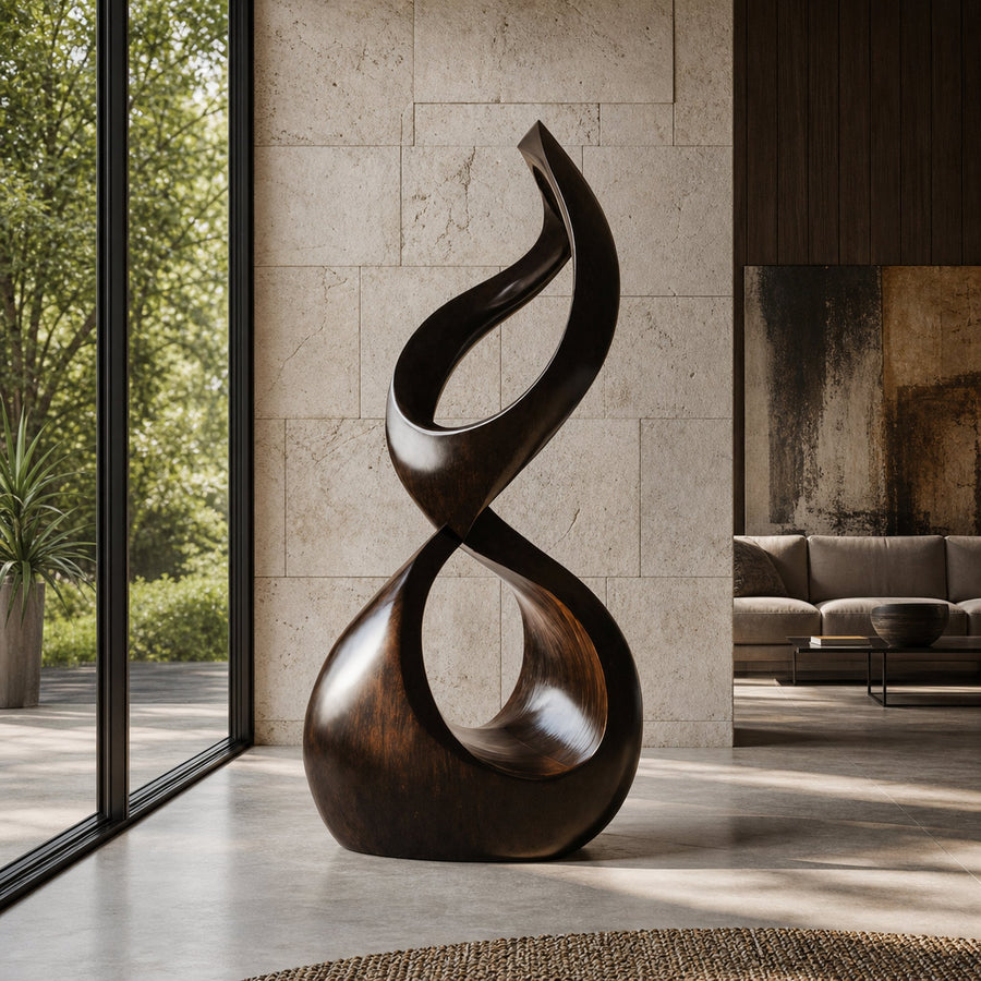 Rustic Large Wooden Sculpture For Outdoor Garden Style