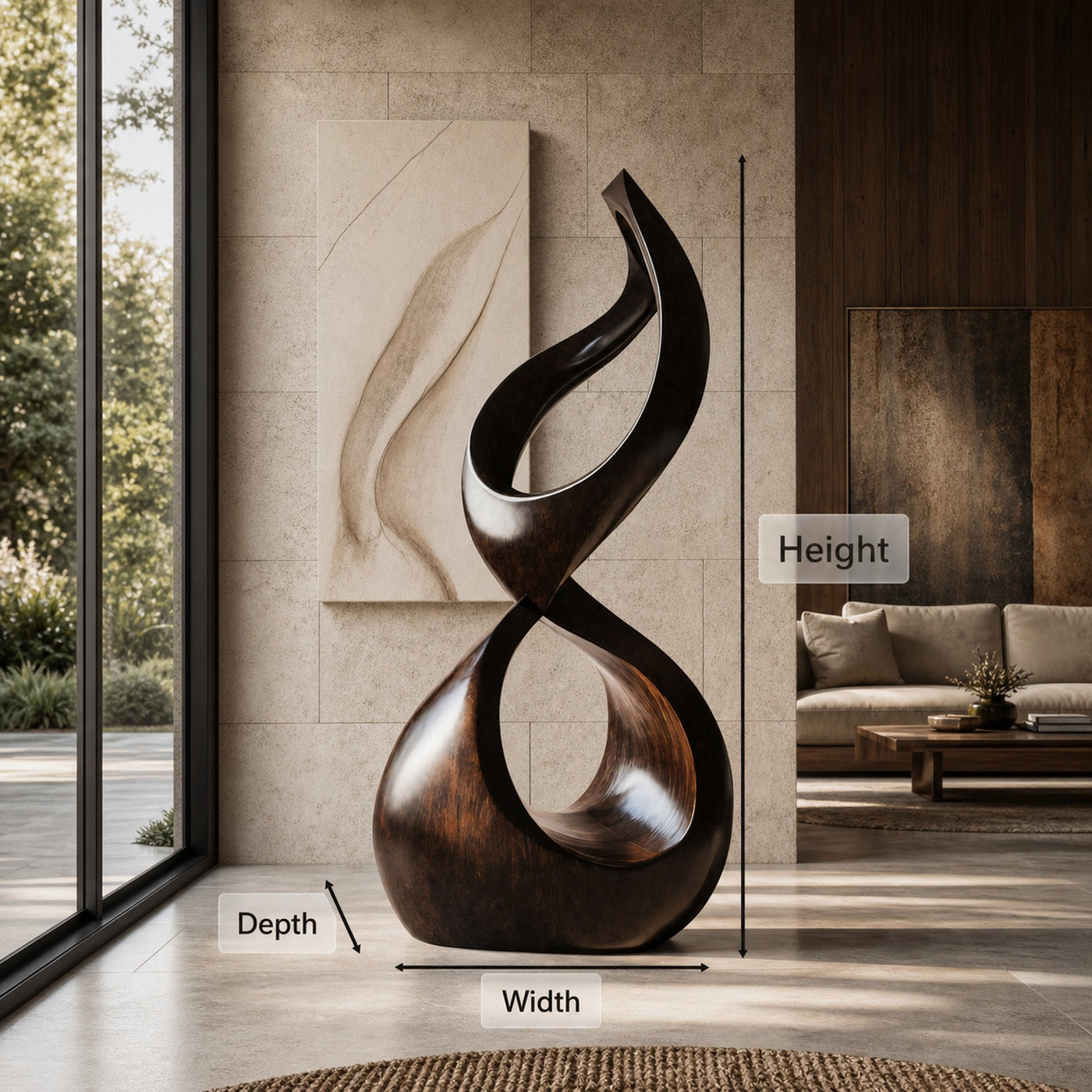 Rustic Large Wooden Sculpture For Outdoor Garden Style - product view 6