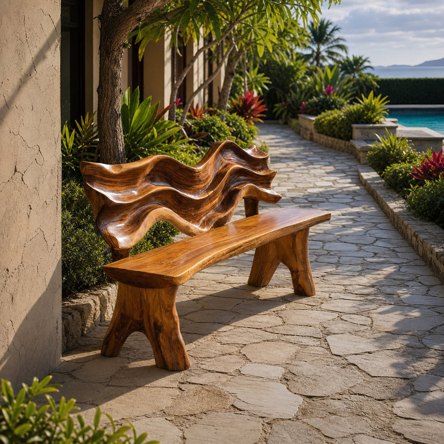 Rustic Live Edge Bench For Entryway Accent Seating