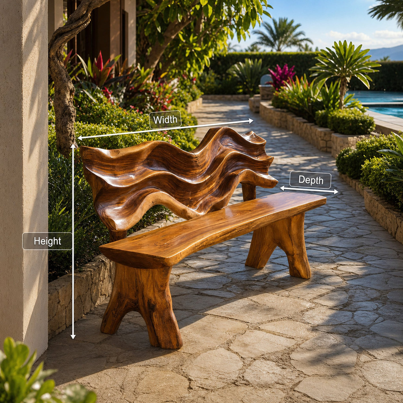 Rustic Live Edge Bench For Entryway Accent Seating - product view 8