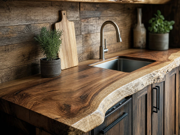 Rustic Live Edge Kitchen Counter Kitchen Or Cooking Space