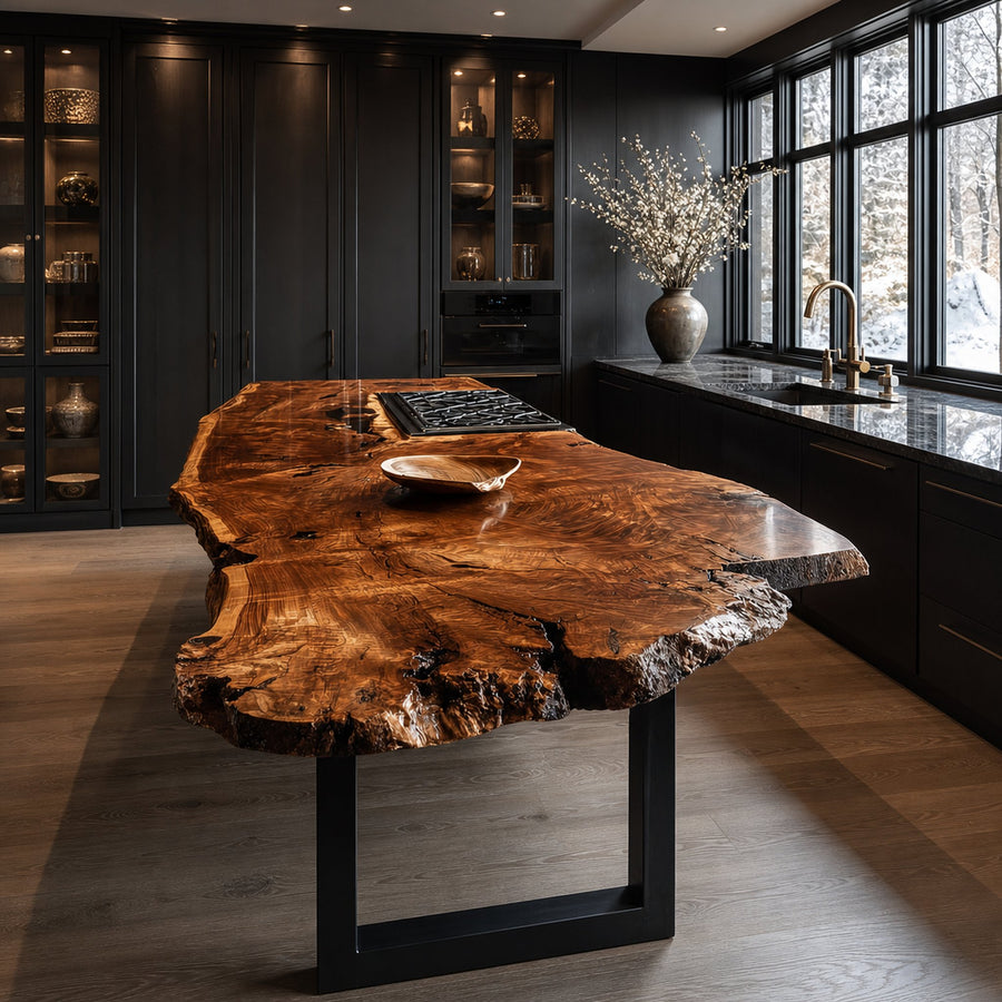 Rustic Live Edge Kitchen Island Kitchen Or Cooking Space