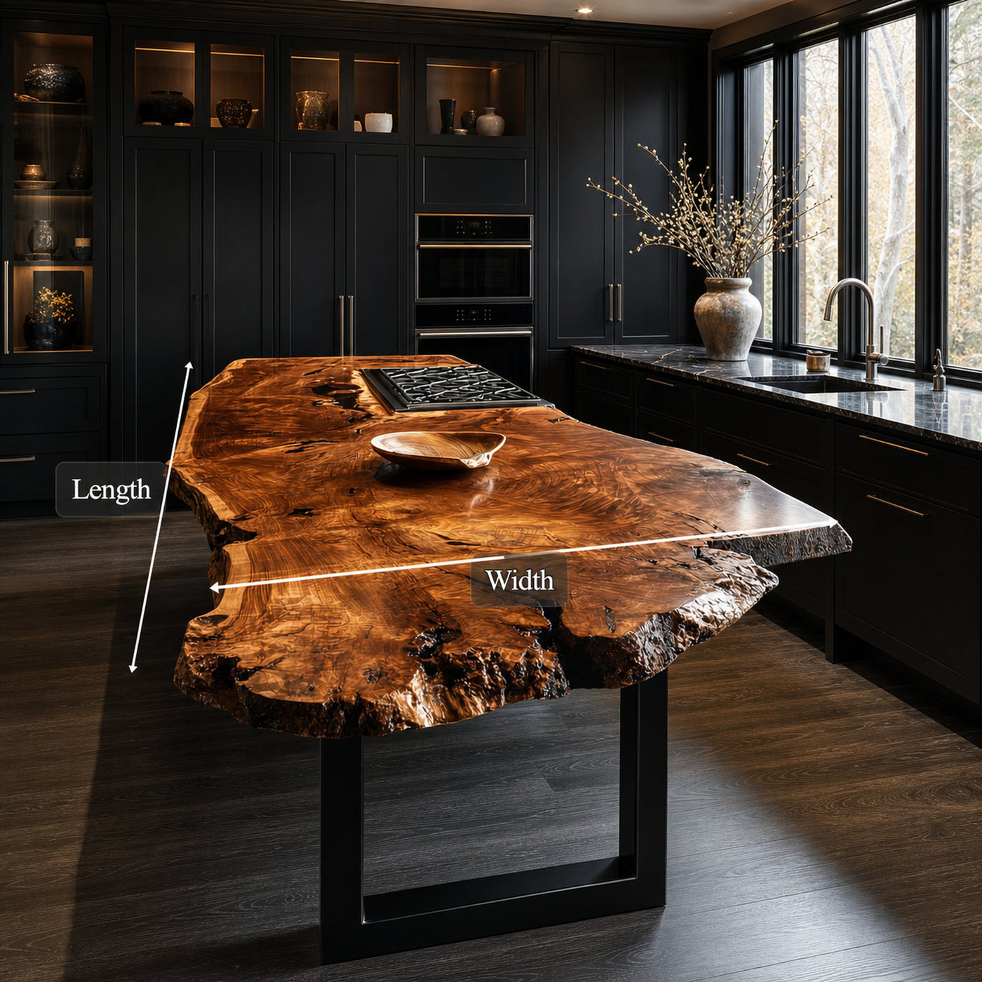Rustic Live Edge Kitchen Island Kitchen Or Cooking Space - product view 6