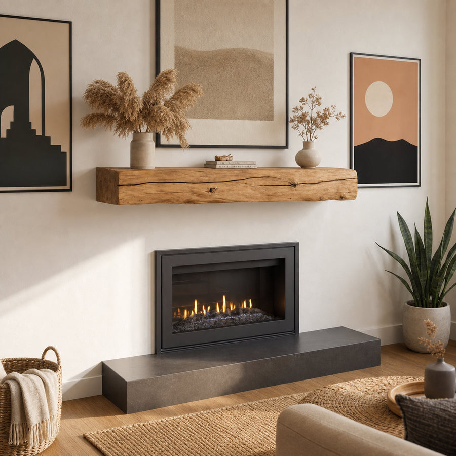 Rustic Live Edge Mantel For Living Room