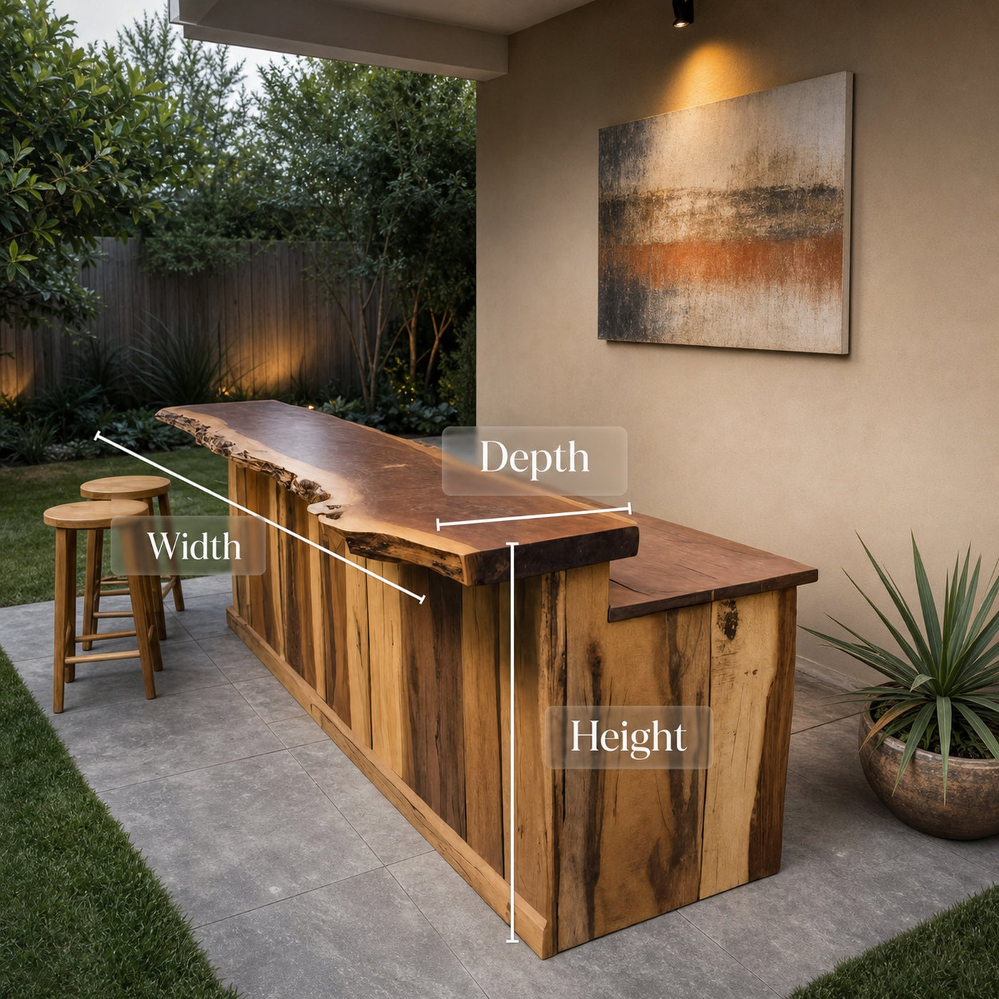 Rustic Live Edge Outdoor Bar Table For Backyard Or Patio - product view 6