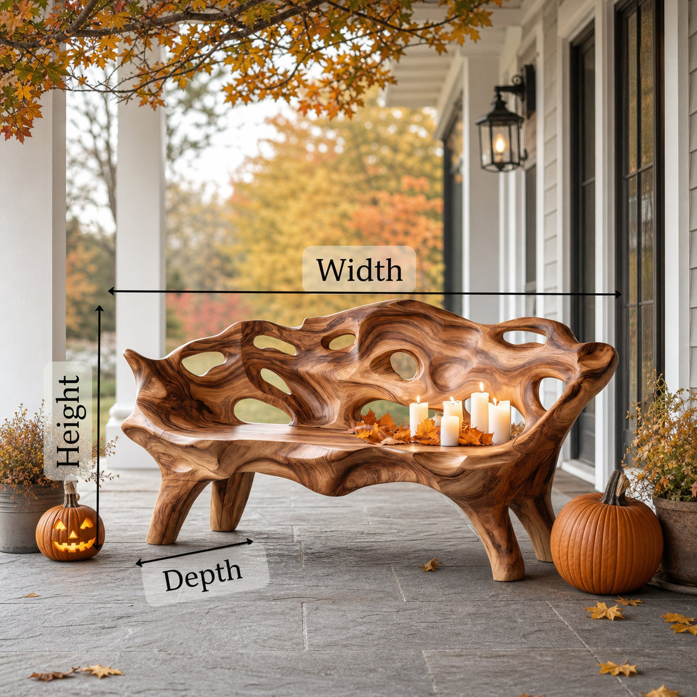 Rustic Live Edge Outdoor Bench For Patio And Outdoor Furniture - product view 6