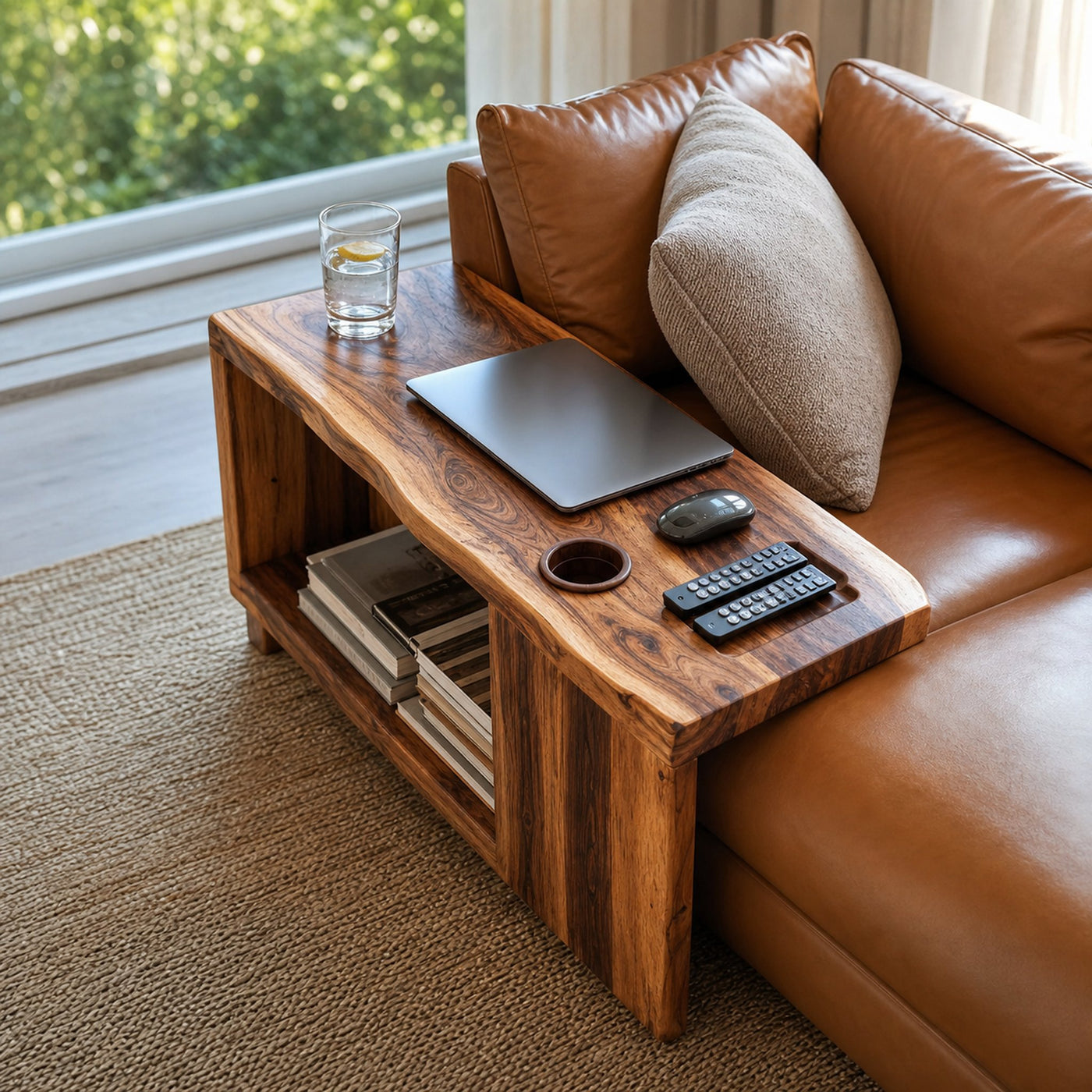 Rustic Live Edge Side Table For Warm Home Interior