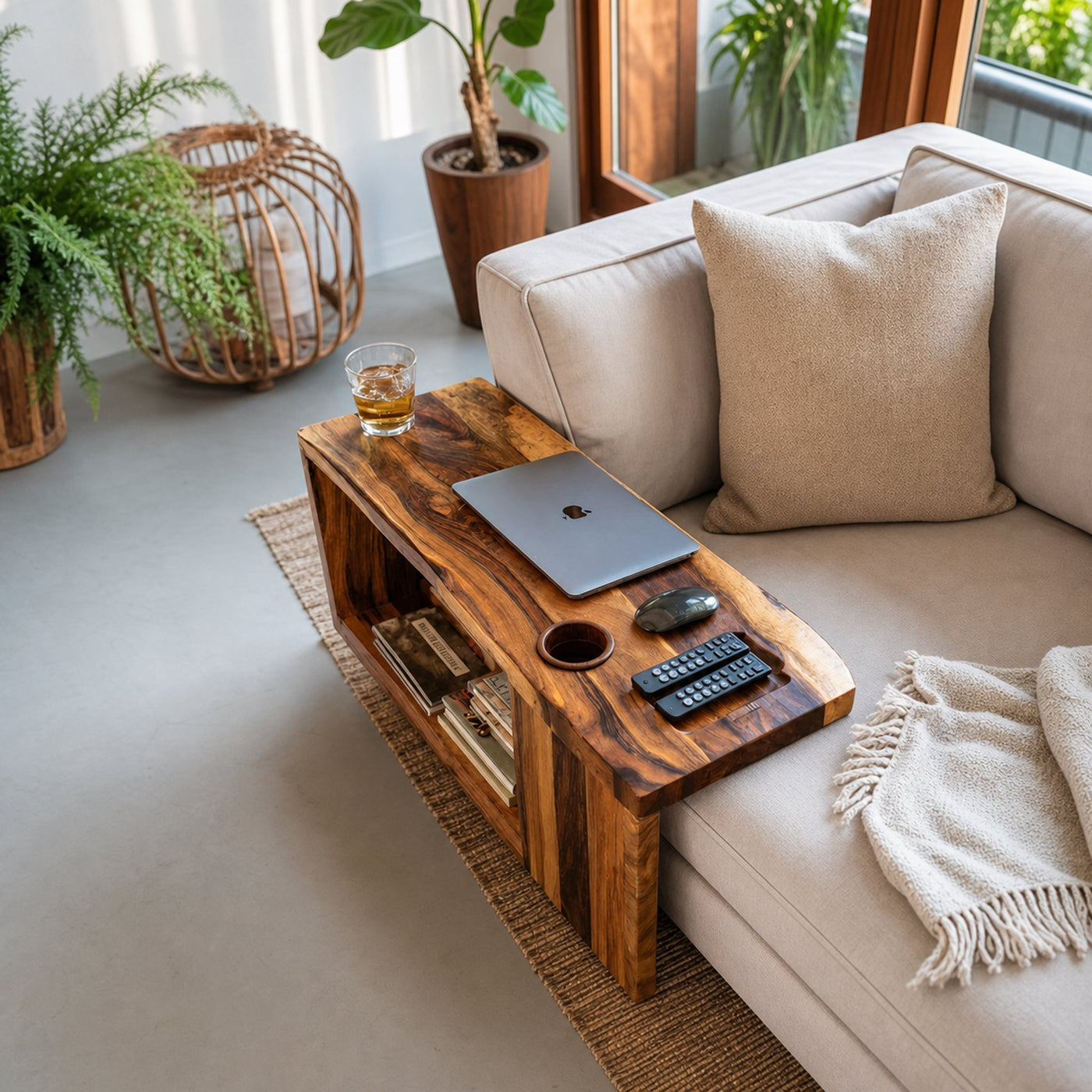 Rustic Live Edge Side Table For Warm Home Interior - product view 6