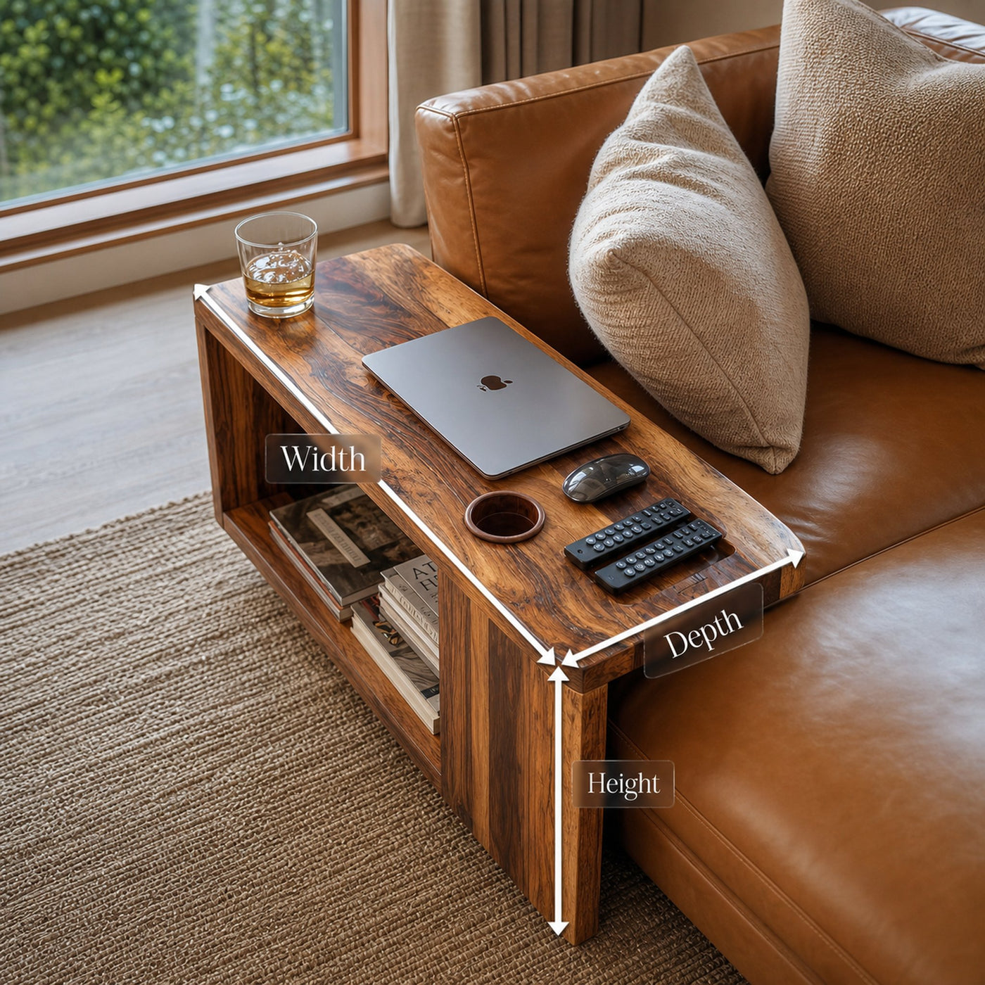 Rustic Live Edge Side Table For Warm Home Interior - product view 8