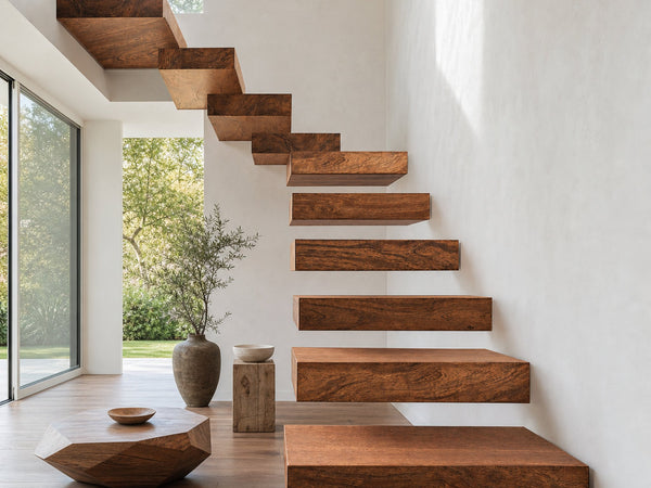 Rustic Live Edge Stairs For Living Room