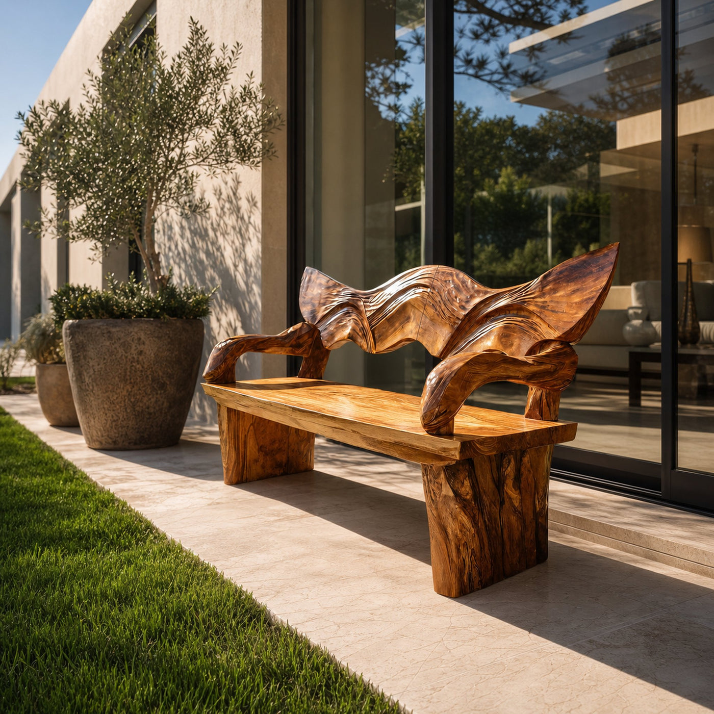 Rustic Live Edge Wood Bench For Entryway Interior Space - product view 6