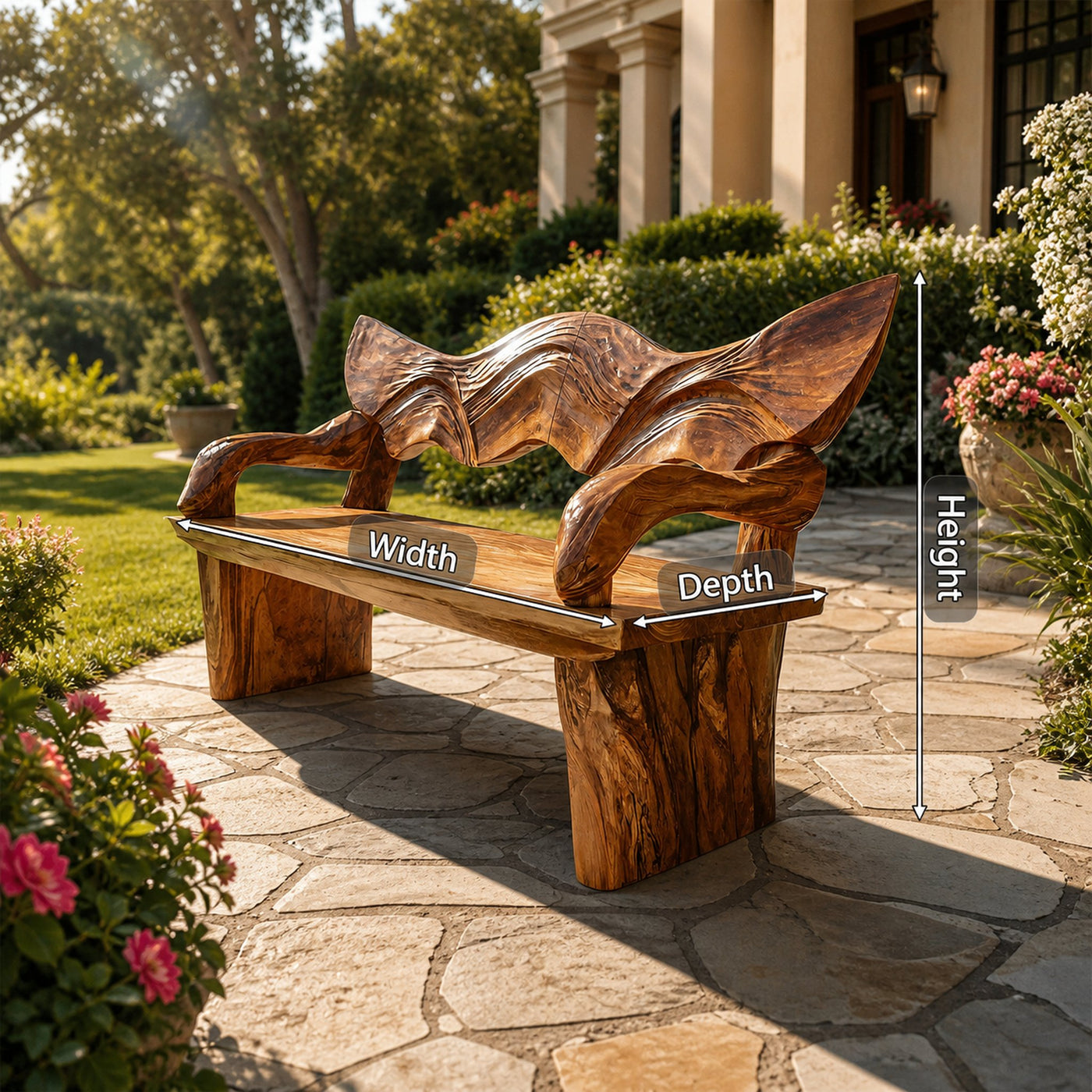 Rustic Live Edge Wood Bench For Entryway Interior Space - product view 8