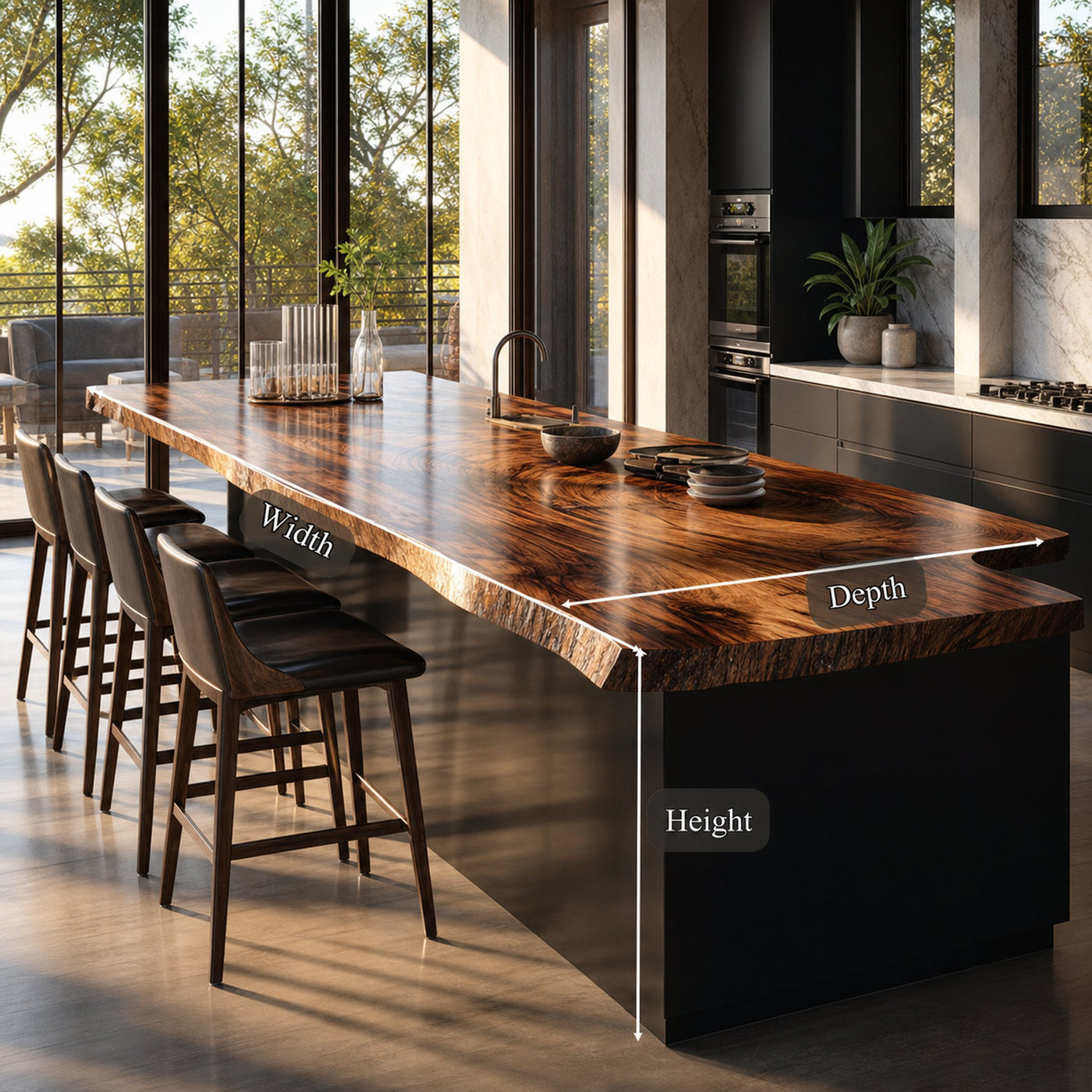 Rustic Luxury Live Edge Counter Kitchen Or Home Bar - product view 6