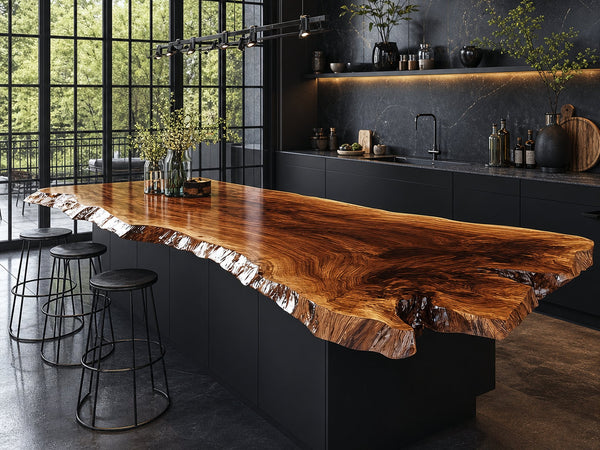 Rustic Luxury Live Edge Kitchen Island Kitchen Or Chef Studio