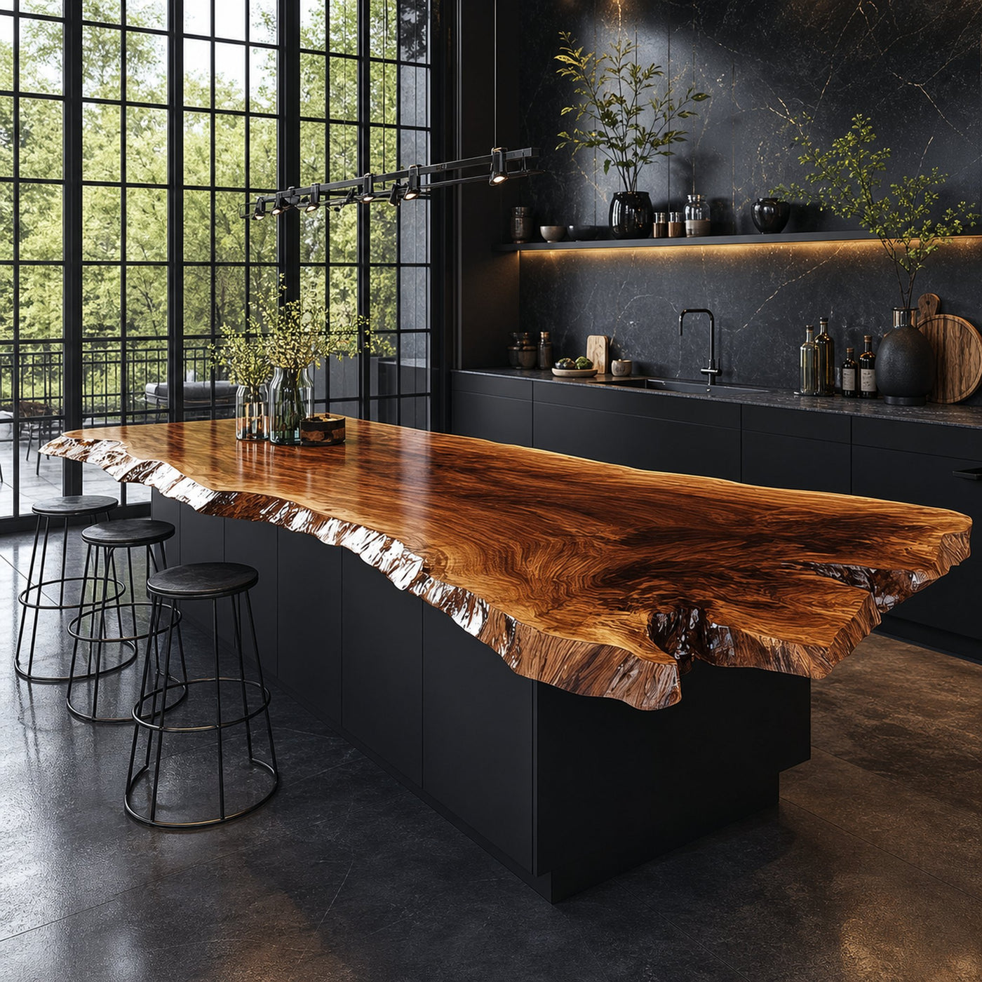 Rustic Luxury Live Edge Kitchen Island Kitchen Or Chef Studio