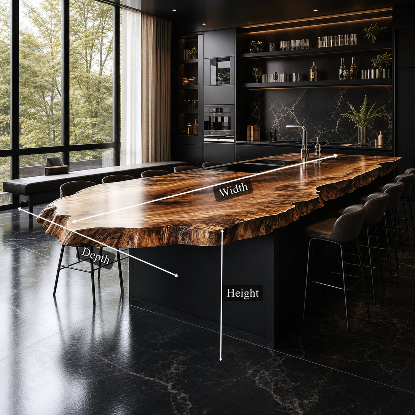 Rustic Luxury Organic Kitchen Island Kitchen Or Cooking Space - product view 6